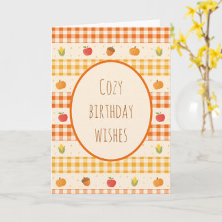 Tarjeta de felicitación de cumpleaños en otoño, kaart