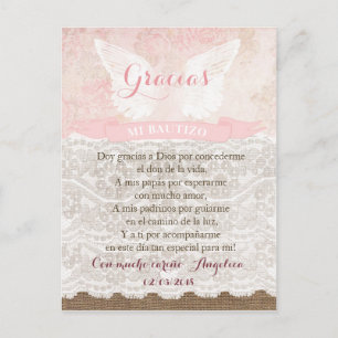 Tarjeta de Gracias con oración para Bautismo Briefkaart