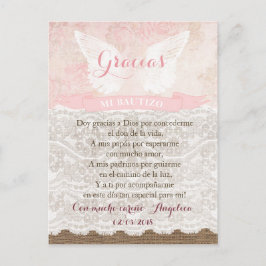 Tarjeta de Gracias con oración para Bautismo Briefkaart