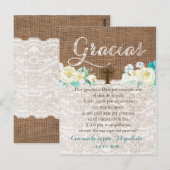 Tarjeta de gracias con oración para Bautismo Briefkaart (Voorkant / Achterkant)