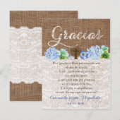 Tarjeta de gracias con oración para Bautizo Briefkaart (Voorkant / Achterkant)