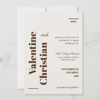 Tarjeta de Invitación Boda Minimal Modern Foto Kaart