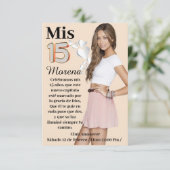 Tarjeta de invitación de 15 años kaart (Staand voorkant)