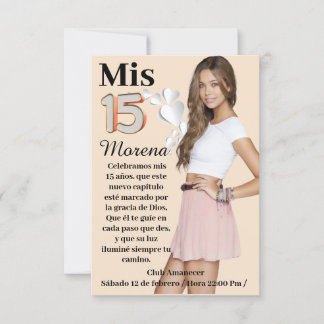 Tarjeta de invitación de 15 años kaart