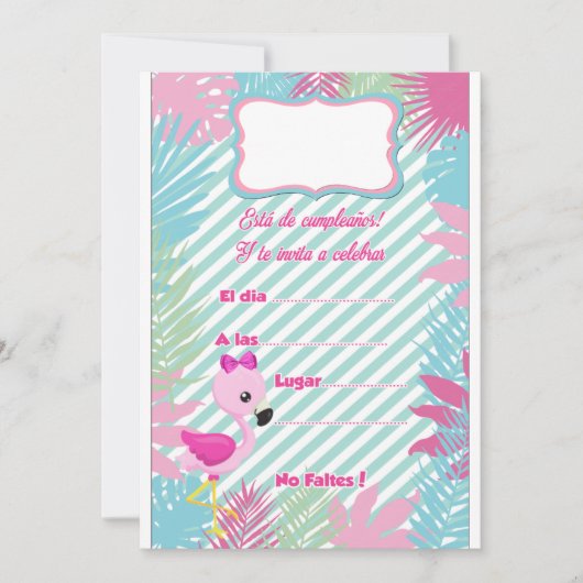 Tarjeta de Invitación Flamenco Baby Kaart (Voorkant)