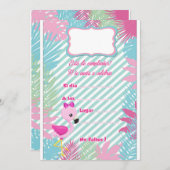 Tarjeta de Invitación Flamenco Baby Kaart (Voorkant / Achterkant)