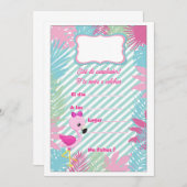 Tarjeta de Invitación Flamenco Baby Kaart (Voorkant / Achterkant)