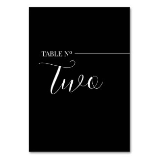 Tarjeta De Mesa  Modern Black and White Table Numb Kaart