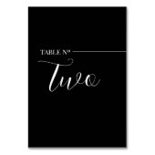 Tarjeta De Mesa  Modern Black and White Table Numb Kaart (Achterkant)