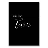 Tarjeta De Mesa  Modern Black and White Table Numb Kaart (Voorkant)