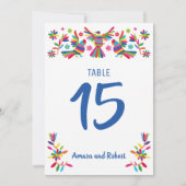 Tarjeta de Mesa para boda, otomi tarjeta de mesa Aankondiging (Voorkant)
