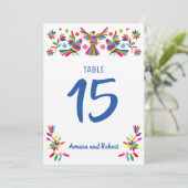 Tarjeta de Mesa para boda, otomi tarjeta de mesa Aankondiging (Staand voorkant)