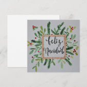 Tarjeta de navidad acuarela feestdagenkaart (Voorkant / Achterkant)