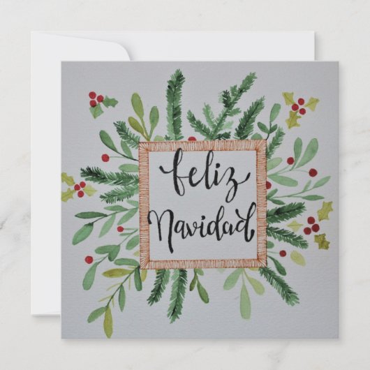 Tarjeta de navidad acuarela feestdagenkaart (Voorkant)