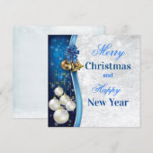 Tarjeta de Navidad Azul Feestdagenkaart (Voorkant / Achterkant)