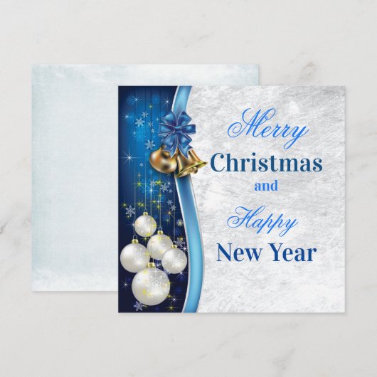 Tarjeta de Navidad Azul Feestdagenkaart (Voorkant / Achterkant)