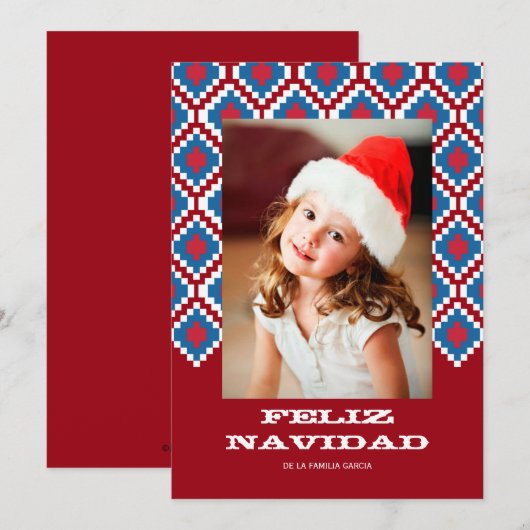 Tarjeta de Navidad colorida 2 Feestdagenkaart (Voorkant / Achterkant)