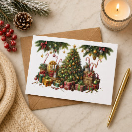 Tarjeta de Navidad con imagen de árbol de Navidad Kaart