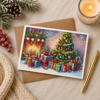 Tarjeta de Navidad con imagen de árbol de Navidad Kaart