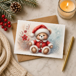 Tarjeta de Navidad con imagen de osito de Navidad Kaart