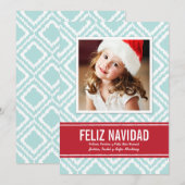 Tarjeta DE Navidad DE Fotos | Modelo DE Ikat Feestdagenkaart (Voorkant / Achterkant)