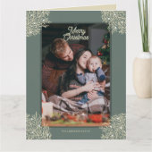 Tarjeta de Navidad ilustración hojas abeto verde Kaart (Voorkant)