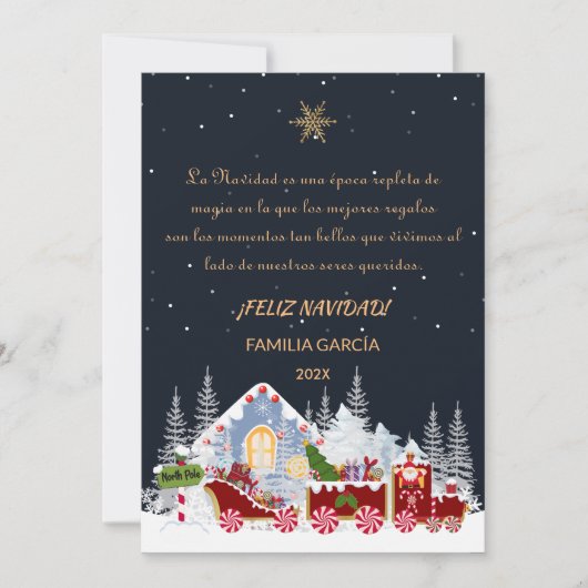 Tarjeta de Navidad Nombre Editable Polar Express Feestdagenkaart (Voorkant)