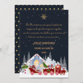 Tarjeta de Navidad Nombre Editable Polar Express Feestdagenkaart (Voorkant / Achterkant)