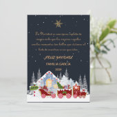 Tarjeta de Navidad Nombre Editable Polar Express Feestdagenkaart (Staand voorkant)