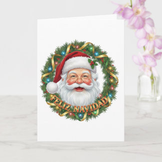 Tarjeta de Navidad – Papá Noel Festivo Kaart