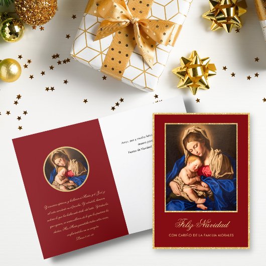 Tarjeta de Navidad Virgen María y Jesús Kerstmis Feestdagen Kaart