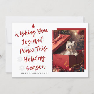 Tarjeta de Navidad 'Wishing You Joy and Peace' Feestdagenkaart