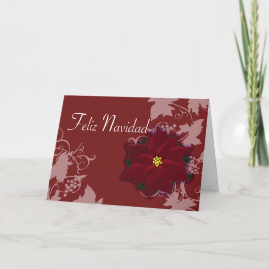 Tarjeta DE Pascua Nochebuena van Navidad van Feliz Feestdagen Kaart (Voorkant)