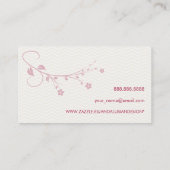 Tarjeta de plantilla con flores rojas y chevrón visitekaartje (Achterkant)