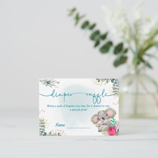 Tarjeta de recepción Diaper Raffle Informatiekaartje (Staand voorkant)