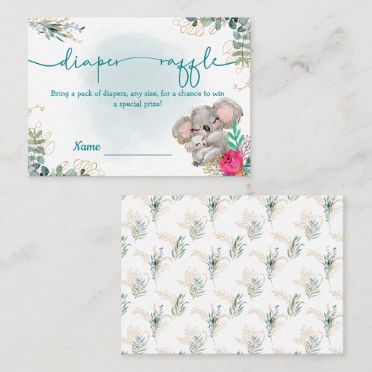 Tarjeta de recepción Diaper Raffle Informatiekaartje (Voorkant / Achterkant)