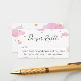 Tarjeta De Recepción  Diaper Raffle Moon & Stars p Informatiekaartje