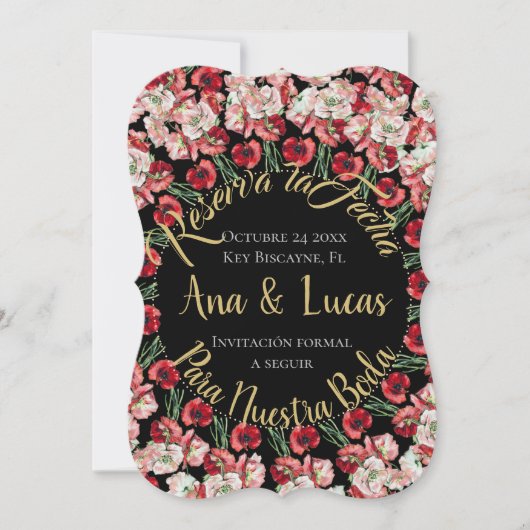 Tarjeta de reserva de fecha| Reserva la Fecha Kaar Feestdagenkaart (Voorkant)