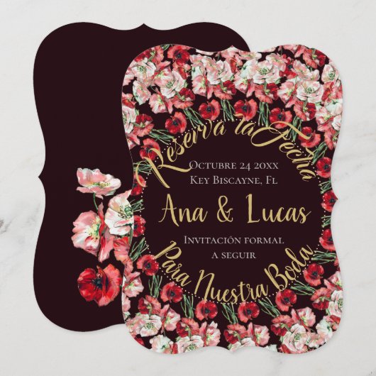 Tarjeta de reserva de fecha| Reserva la Fecha Kaar Feestdagenkaart (Voorkant / Achterkant)