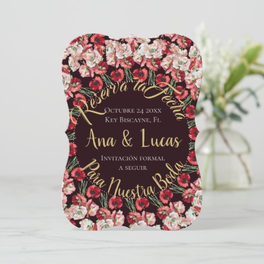 Tarjeta de reserva de fecha| Reserva la Fecha Kaar Feestdagenkaart (Staand voorkant)