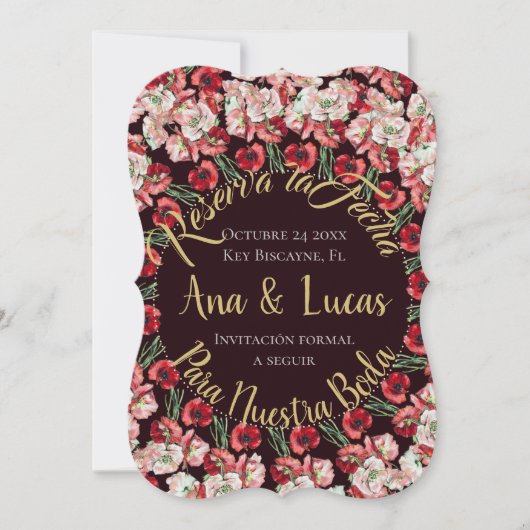 Tarjeta de reserva de fecha| Reserva la Fecha Kaar Feestdagenkaart (Voorkant)