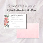 Tarjeta de RSVP de boda rosa elegante Spaanse RSVP
