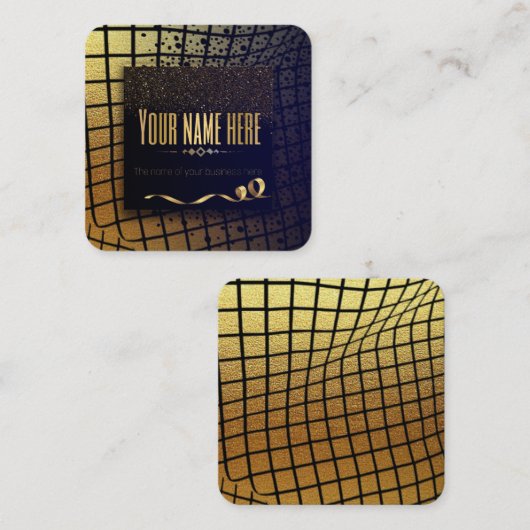 TARJETA DE VISITA business dorada Vierkante Visitekaartje (Voorkant / Achterkant)