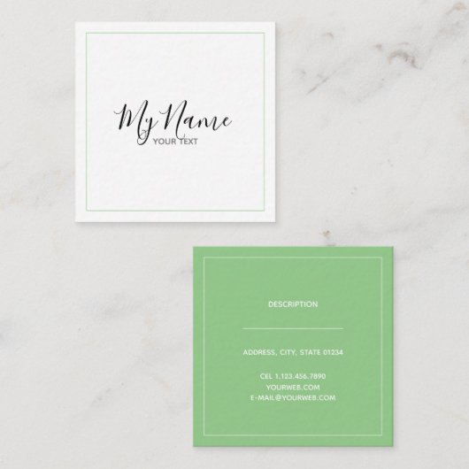 Tarjeta de visita cuadrado vierkante visitekaartje (Voorkant / Achterkant)
