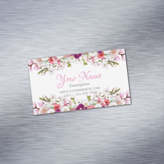Tarjeta de visita - Floral Magnetisch Visitekaartje (Voorbeeld)