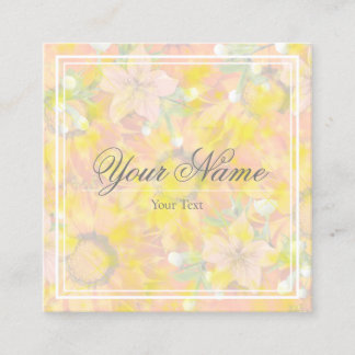 Tarjeta de Visita - Floral Vierkante Visitekaartje