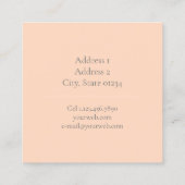 Tarjeta de Visita - Floral Vierkante Visitekaartje (Achterkant)