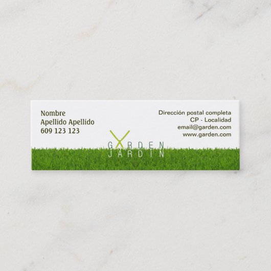 Tarjeta de visita Garden_jardín 76x25mm Mini Visitekaartje (Voorkant)