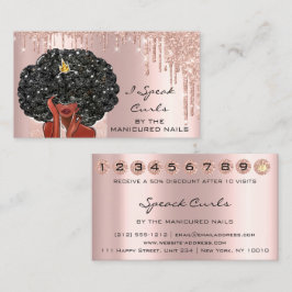 Tarjeta De Visita Loyalty Kaart 10 Punch Curly Hai Visitekaartje