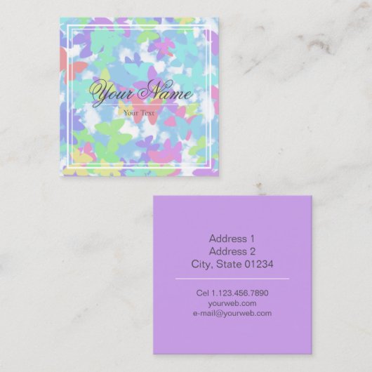 Tarjeta de Visita - Mariposas Vierkante Visitekaartje (Voorkant / Achterkant)